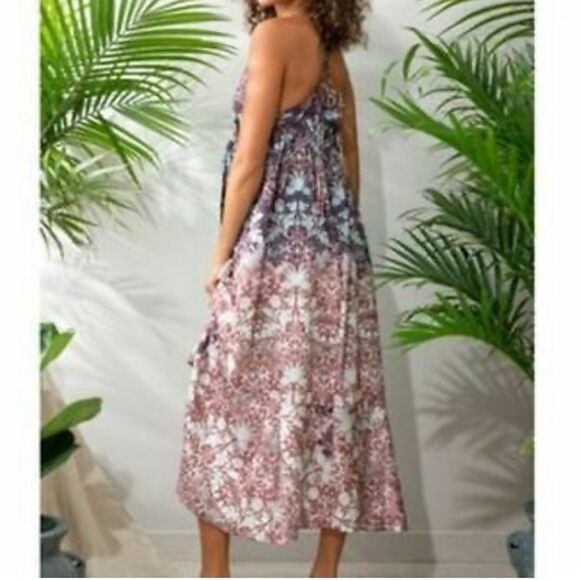 NWT Free People Sun Bleached Tie Front Midi Dress - Picture 2 of 7